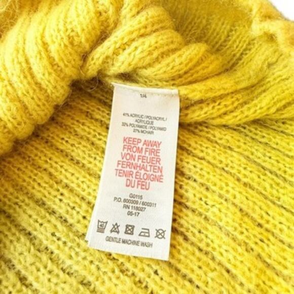 Mini Boden Mohair Ribbed Cardigan Girls 9-10 Mustard Yellow Sweater Knit Twee - Picture 5 of 9